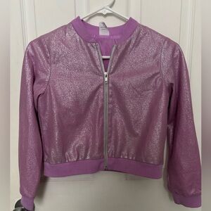 Wonder Nation Glittery Lavender Full Zip Jacket Size L 10/12